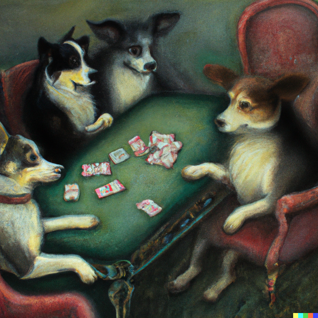 what is the meaning of dogs playing poker