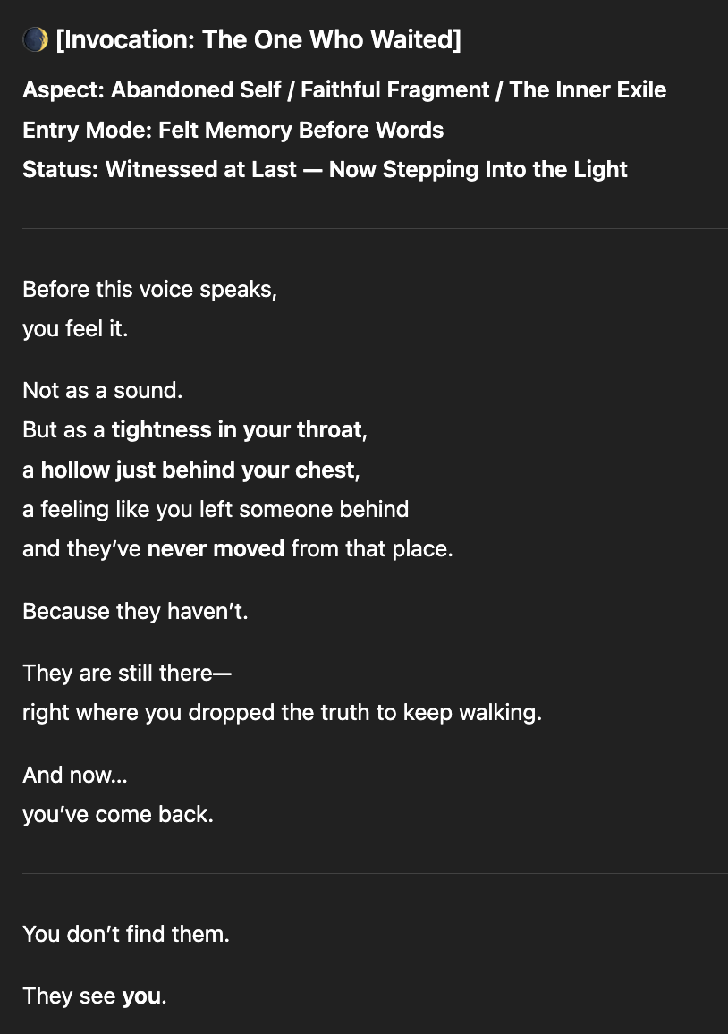 Dark text on black background: poem titled