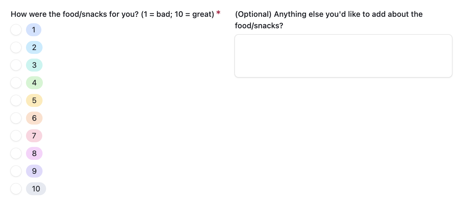 This looks really clean in airtable, where the multiple-choice is on the left, and the optional text on the right. It doesn't take up more vertical space than the multiple choice alone!