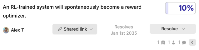 Social media post stating an RL-trained system will spontaneously become a reward optimizer.